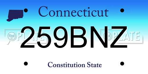 259BNZ Connecticut License Plate
