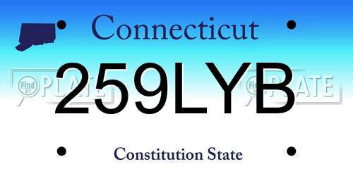 259LYB Connecticut License Plate