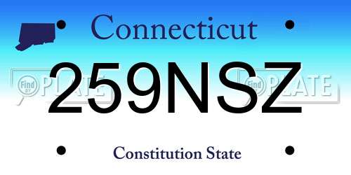 259NSZ Connecticut License Plate