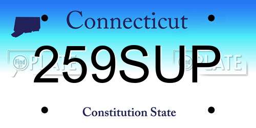 259SUP Connecticut License Plate