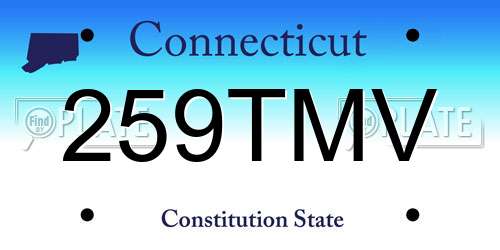 259TMV Connecticut License Plate