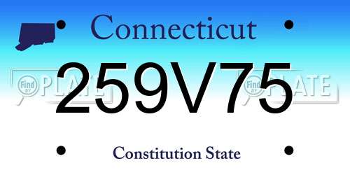259V75 Connecticut License Plate
