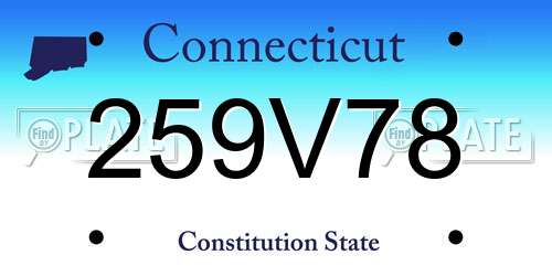 259V78 Connecticut License Plate