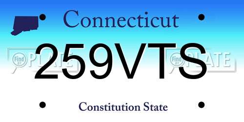 259VTS Connecticut License Plate
