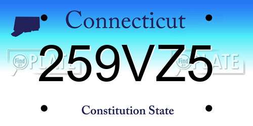 259VZ5 Connecticut License Plate