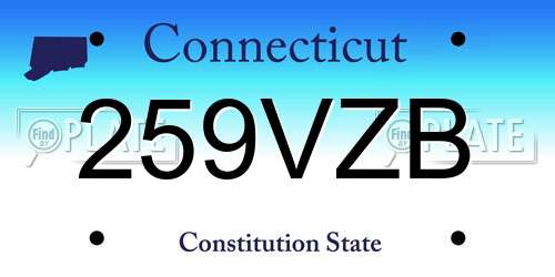 259VZB Connecticut License Plate