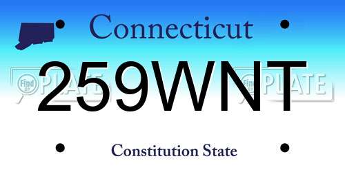 259WNT Connecticut License Plate