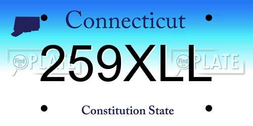 259XLL Connecticut License Plate