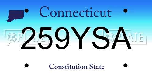 259YSA Connecticut License Plate