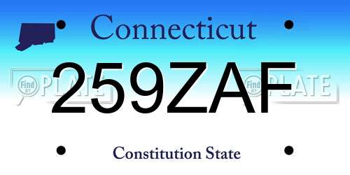 259ZAF Connecticut License Plate
