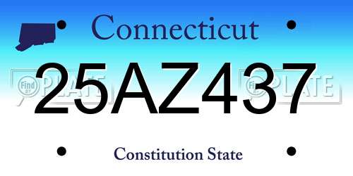 25AZ437 Connecticut License Plate