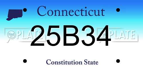 25B34 Connecticut License Plate
