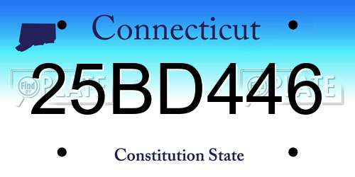 25BD446 Connecticut License Plate