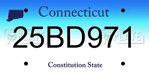 25BD971 Connecticut License Plate