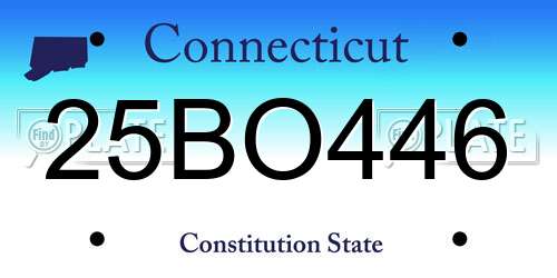 25BO446 Connecticut License Plate