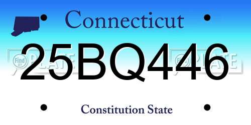 25BQ446 Connecticut License Plate