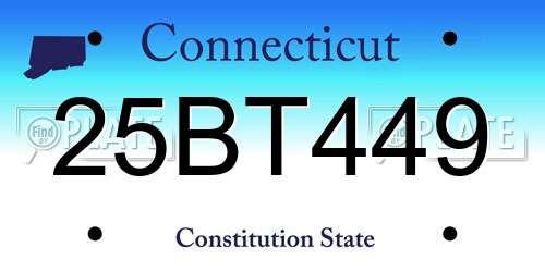 25BT449 Connecticut License Plate