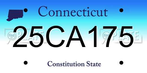 25CA175 Connecticut License Plate