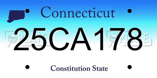 25CA178 Connecticut License Plate