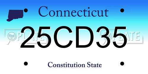 25CD35 Connecticut License Plate