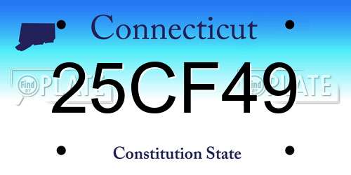 25CF49 Connecticut License Plate