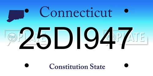 25DI947 Connecticut License Plate