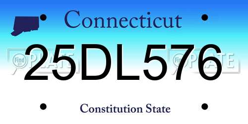 25DL576 Connecticut License Plate