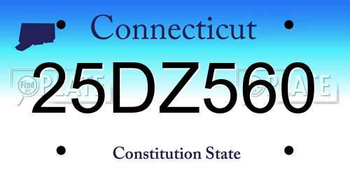 25DZ560 Connecticut License Plate