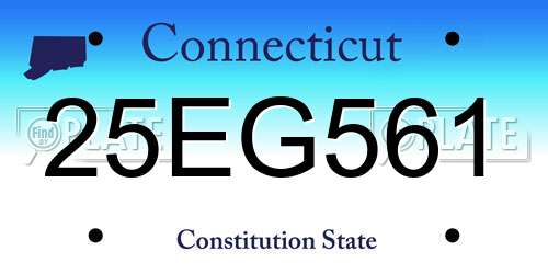 25EG561 Connecticut License Plate