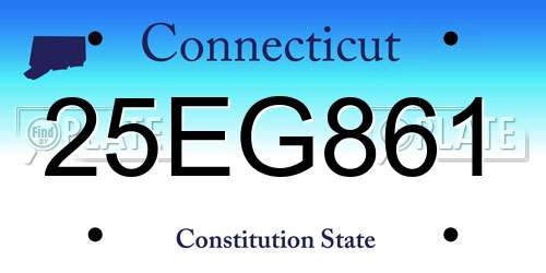 25EG861 Connecticut License Plate