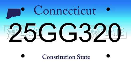25GG320 Connecticut License Plate