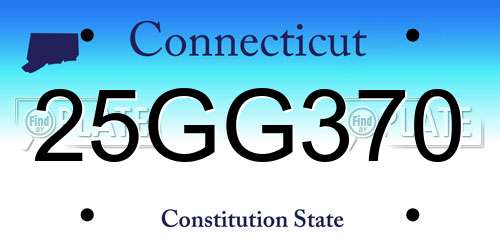 25GG370 Connecticut License Plate