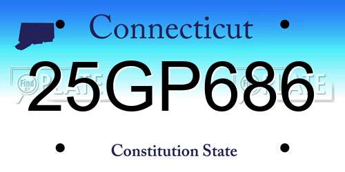 25GP686 Connecticut License Plate