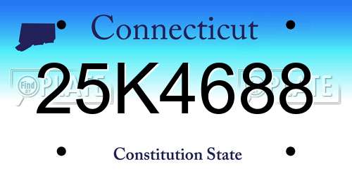 25K4688 Connecticut License Plate