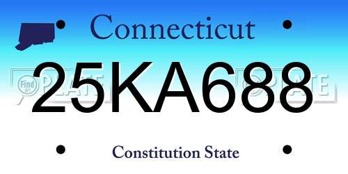 25KA688 Connecticut License Plate