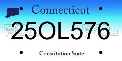 25OL576 Connecticut License Plate