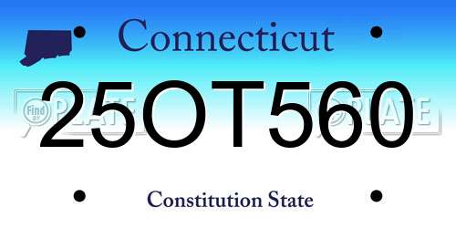 25OT560 Connecticut License Plate