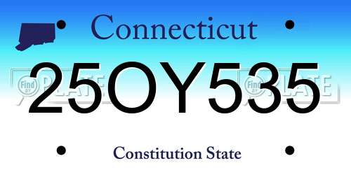 25OY535 Connecticut License Plate