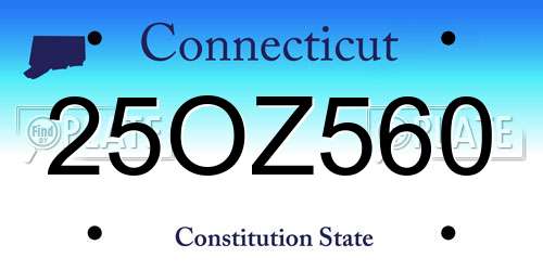 25OZ560 Connecticut License Plate