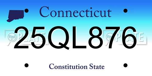 25QL876 Connecticut License Plate