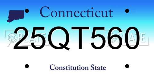 25QT560 Connecticut License Plate