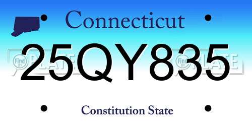 25QY835 Connecticut License Plate