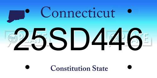 25SD446 Connecticut License Plate