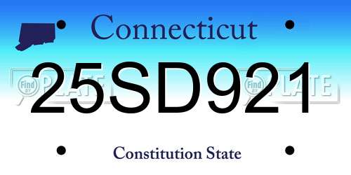 25SD921 Connecticut License Plate