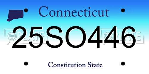 25SO446 Connecticut License Plate