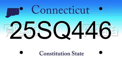 25SQ446 Connecticut License Plate