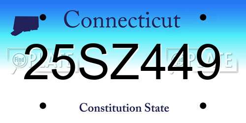 25SZ449 Connecticut License Plate