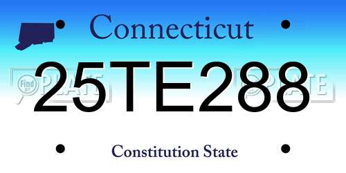 25TE288 Connecticut License Plate