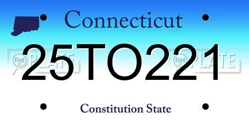 25TO221 Connecticut License Plate