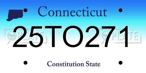 25TO271 Connecticut License Plate